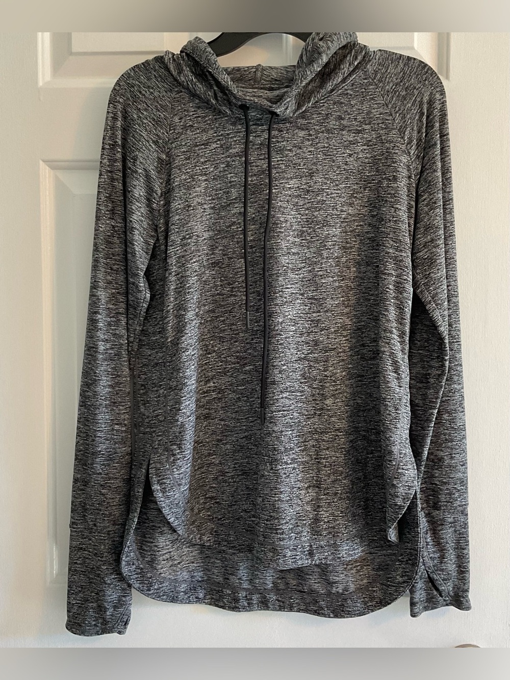 Athleta Black and White Draw String Hooded Pullover Top - Size Small